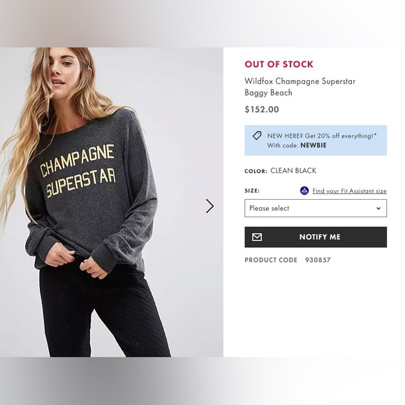 Wildfox Champagne Superstar Baggy Beach Crewneck Large - Picture 6 of 9